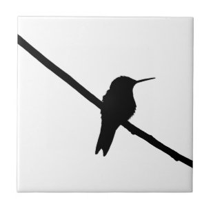 Azulejo De Cerámica Hummingbird Silhouette