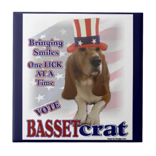 Azulejo De Cerámica Humor político de Basset Hound