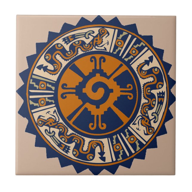 Azulejo De Cerámica Hunab Ku maya (Frente)