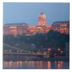 Azulejo De Cerámica HUNGRÍA, Budapest: Puente de Szechenyi (Cadena),