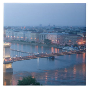 Azulejo De Cerámica HUNGRÍA, Budapest: Puente Szechenyi (cadena), 3
