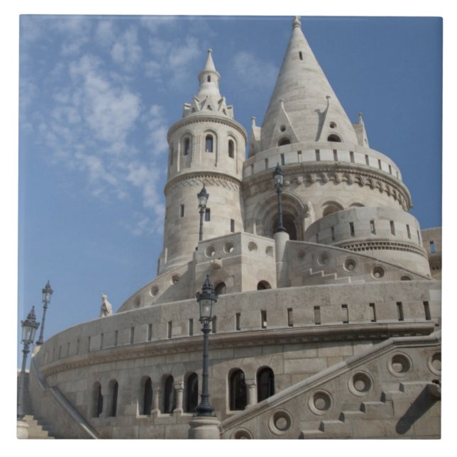 Azulejo De Cerámica Hungría, capital de Budapest. Buda, Castillo 2 (Frente)
