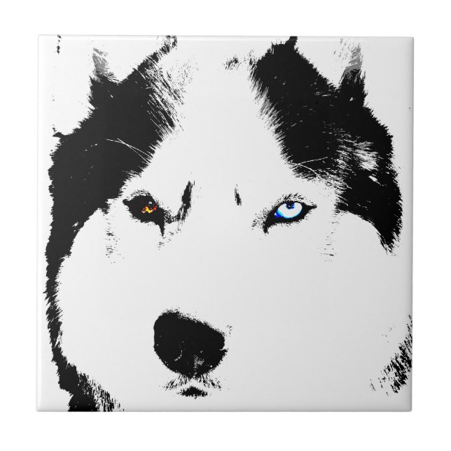 Azulejo De Cerámica Husky Dog Art Ceramic Tile Malamute Wolf Dog Regal (Frente)