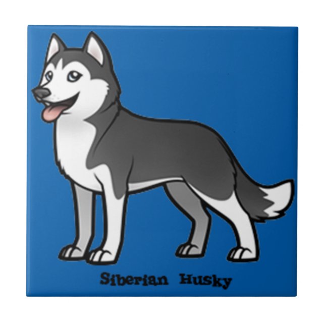 Azulejo De Cerámica Husky Siberian (Frente)
