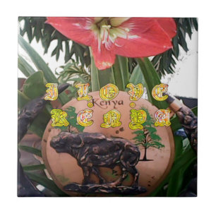 Azulejo De Cerámica I (Heart) Kenya Buffalo Patch/Print