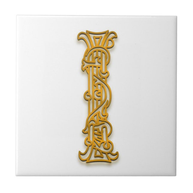Azulejo De Cerámica I Monograma "Oro irlandés" Tile cerámico (Frente)