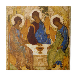 Azulejo De Cerámica Icono de la Santa Trinidad Rublev Regalo Católico 