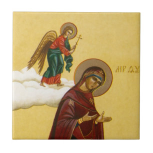 Azulejo De Cerámica Icono ruso de la Virgen María