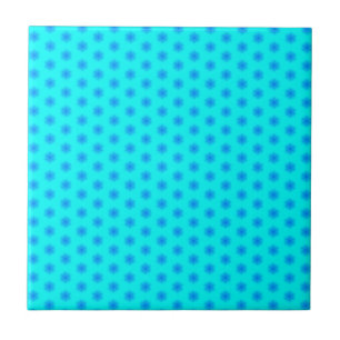 Azulejo De Cerámica Icy Aqua y Blue Snflake Pattern