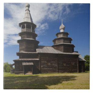 Azulejo De Cerámica Iglesia ortodoxa rusa tradicional de madera
