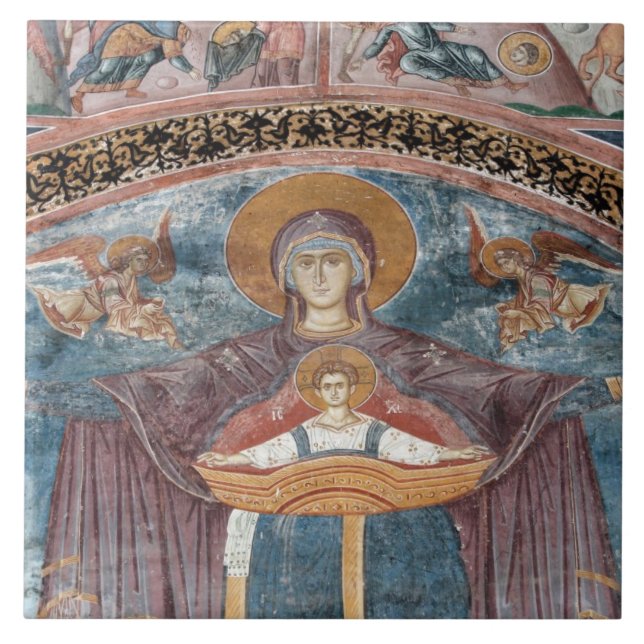 Azulejo De Cerámica Iglesia Ortodoxa Serbia, y sitio de la UNESCO, 2 (Frente)