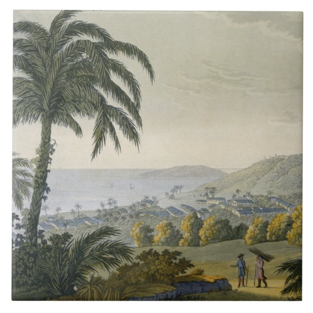 Azulejo De Cerámica Ilheus (grabado del color) (Frente)