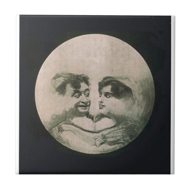 Azulejo De Cerámica Ilusión óptica de la luna (Frente)