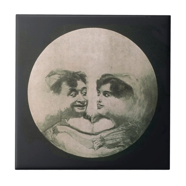 Azulejo De Cerámica Ilusión óptica de la luna (Frente)