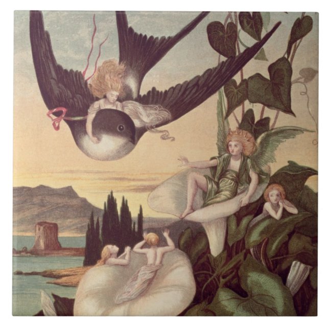 Azulejo De Cerámica Ilustracion a "Thumbkinetta", por el cristiano de (Frente)