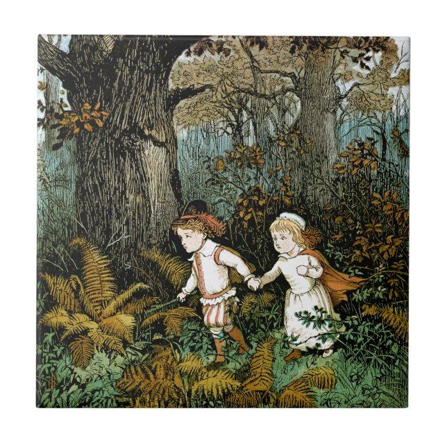 Azulejo De Cerámica Ilustracion de Hansel y de Gretel (Frente)