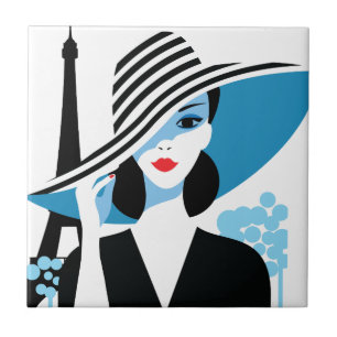 Azulejo De Cerámica ilustracion de moda de moda francés