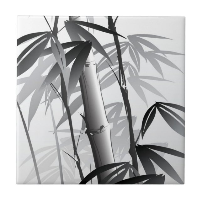 Azulejo De Cerámica Ilustracion de una pintura oriental del estilo (Frente)