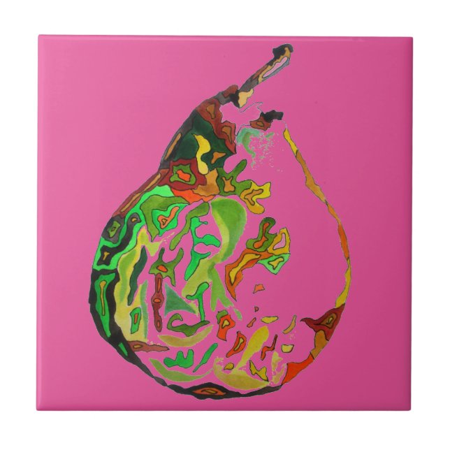 Azulejo De Cerámica Ilustracion del watercolour del arte pop de la (Frente)