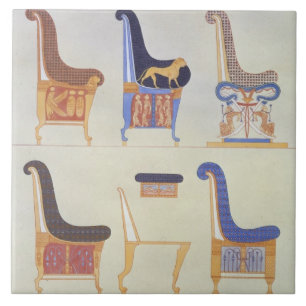 Azulejo De Cerámica Ilustraciones de diversos asientos y armchai