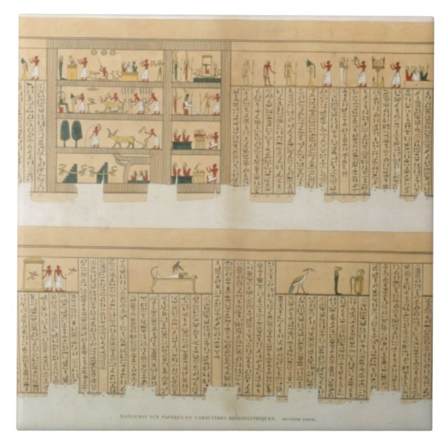 Azulejo De Cerámica Ilustraciones de un manuscrito de Pampus con (Frente)