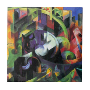 Azulejo De Cerámica Imagen con ganado de Franz Marc, Arte Antiguo