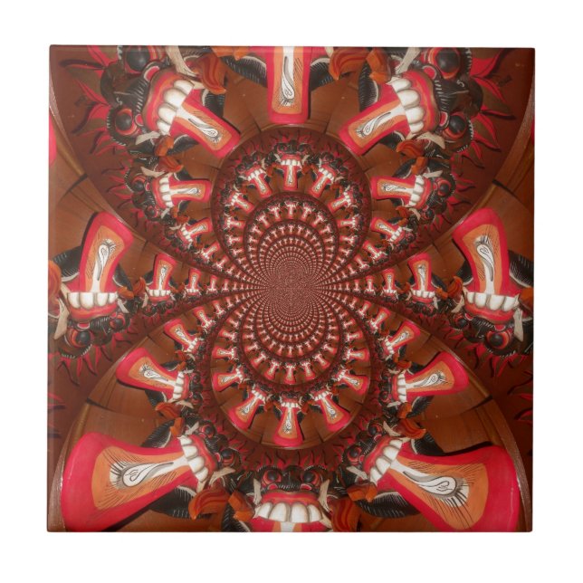 Azulejo De Cerámica Imagen de arte de lengua Kaleidoscope Imprimir/Grá (Frente)