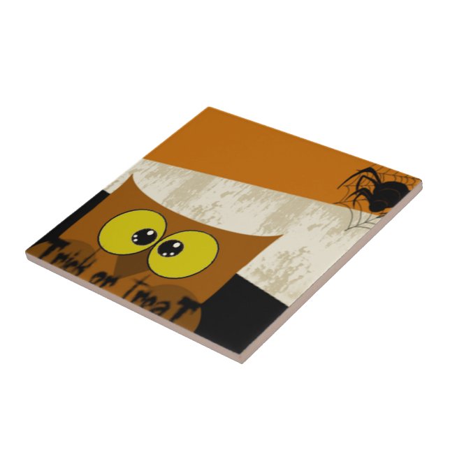 Azulejo De Cerámica Imagen de búho (Lado)