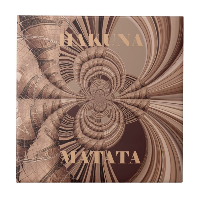 Azulejo De Cerámica Imagen/gráfico de arte fractal Hakuna Matata afric (Frente)