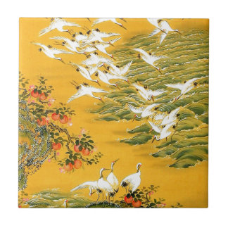 Azulejo De Cerámica Imagen japonesa de las cigüeñas