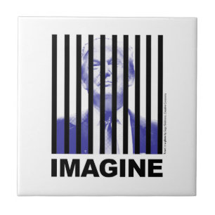 Azulejo De Cerámica Imaginen a Trump tras las rejas