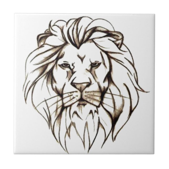 Azulejo De Cerámica IMG_7779.PNG brave diseño del león (Frente)
