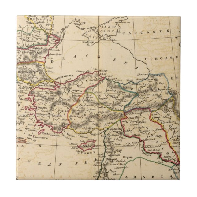 Azulejo De Cerámica Imperio otomano (Frente)