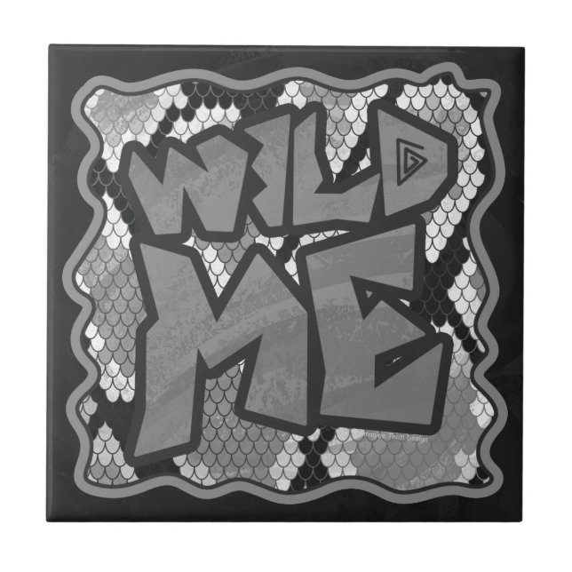 Azulejo De Cerámica Impresión amarilla y dorada de serpientes (Frente)