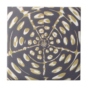 Azulejo De Cerámica Impresión artística de patrón radial de lunares en