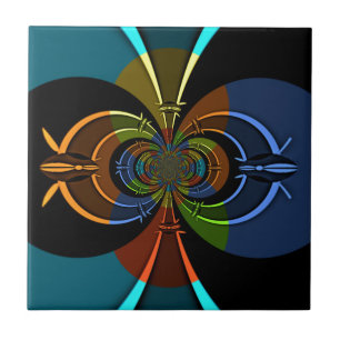 Azulejo De Cerámica Impresión artística de ráfaga de color abstracto