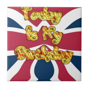 Azulejo De Cerámica Impresión artística de regalos de cumpleaños britá
