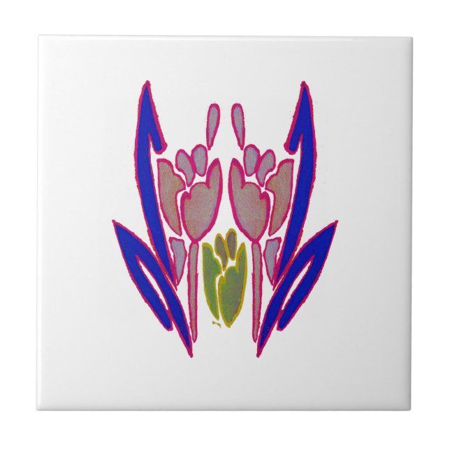 Azulejo De Cerámica Impresión de arte de acuarela Rosa elegante (Frente)