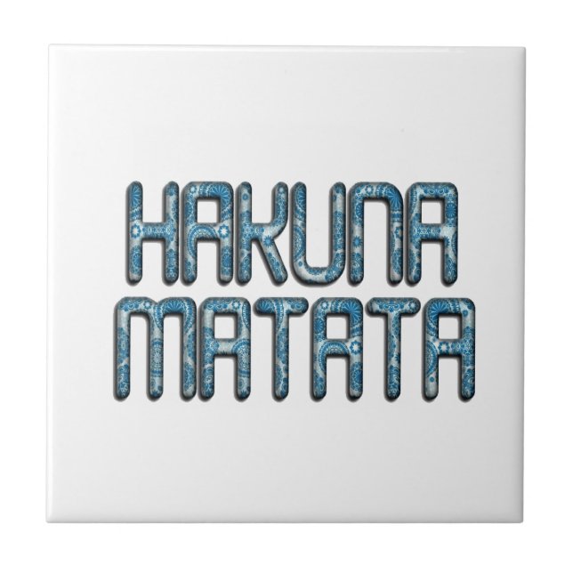 Azulejo De Cerámica Impresión de arte de Hakuna Matata 3D (Frente)