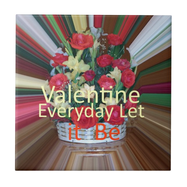 Azulejo De Cerámica Impresión de arte el día de San Valentín (Frente)