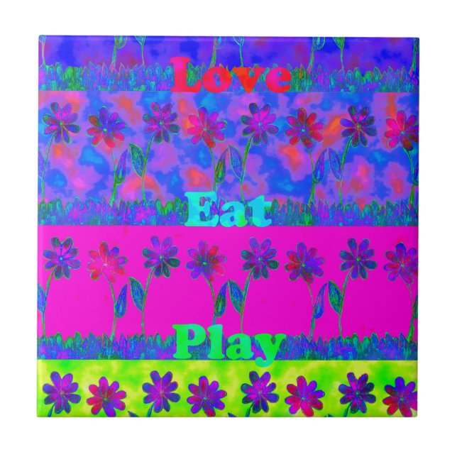 Azulejo De Cerámica Impresión de arte vibrante con motivación "Come Lo (Frente)