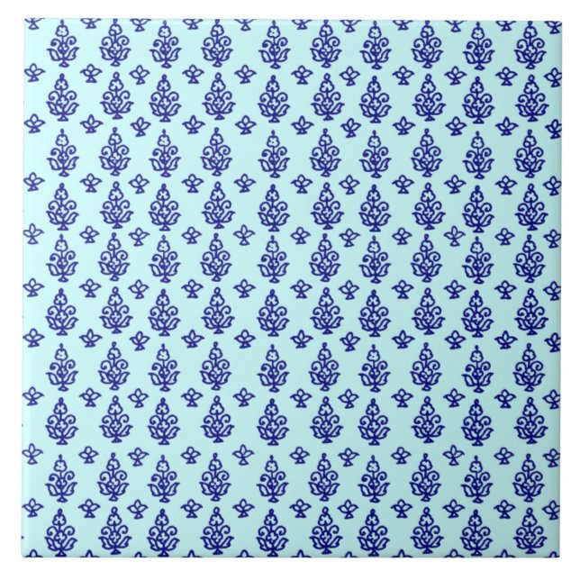Azulejo De Cerámica Impresión de bloques Boho India (Frente)