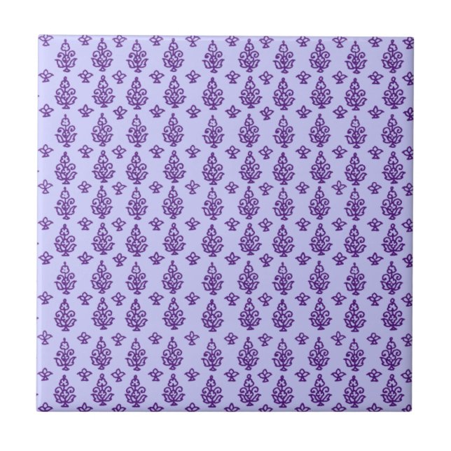 Azulejo De Cerámica Impresión de bloques Boho India (Frente)