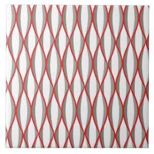 Azulejo De Cerámica Impresión de cinta de medio siglo - gris, blanco,