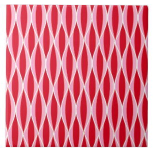 Azulejo De Cerámica Impresión de cinta de medio siglo, rojo de coral p