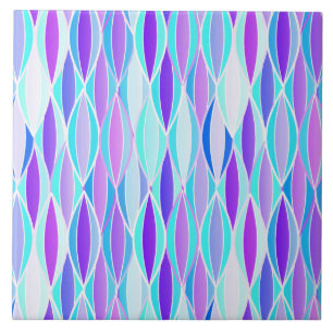 Azulejo De Cerámica Impresión de cinta de medio siglo - violeta y acua