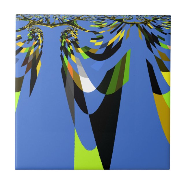 Azulejo De Cerámica Impresión de dibujos animados con motivos tribales (Frente)