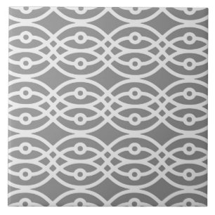 Azulejo De Cerámica Impresión de kimono, gris oscuro y gris plateado