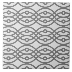 Azulejo De Cerámica Impresión de kimono, gris plateado con gris oscuro