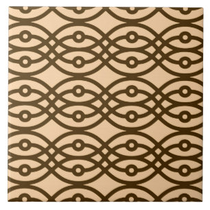 Azulejo De Cerámica Impresión de kimono, melocotón y chocolate